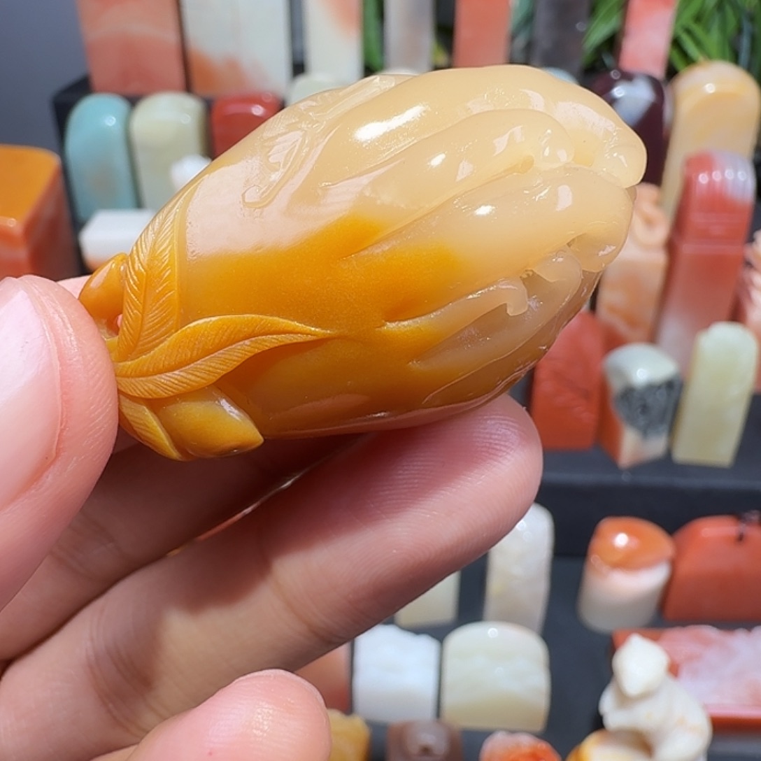 印石寿山石黄汶洋佛手瓜