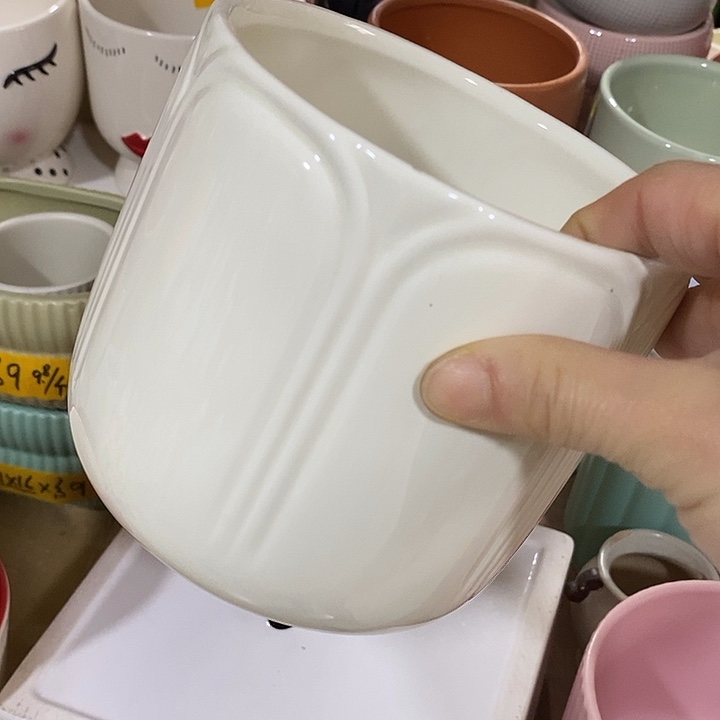 摆件陶陶盆有孔 瑕疵针孔漏釉介意勿拍外口 13外高13