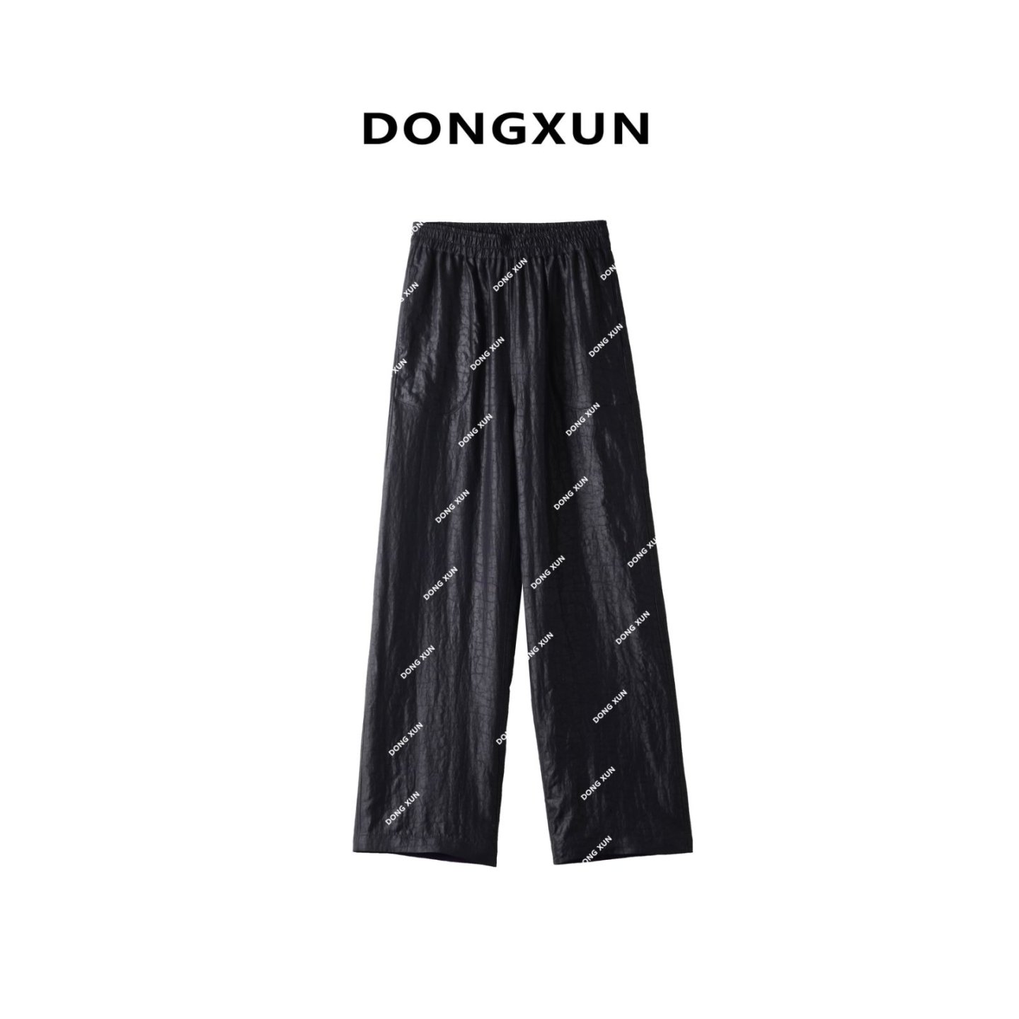 【紫韵】满分桑蚕丝香云纱重锻龟裂纹双面双穿直筒裤DX24AK0045