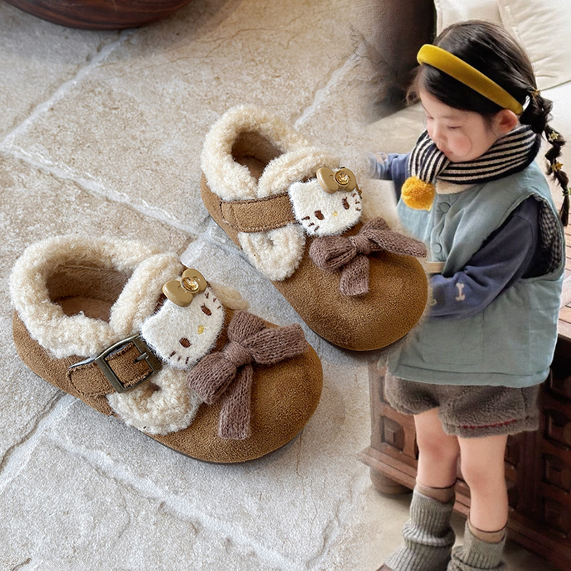 女童勃肯鞋2025冬季新款儿童鞋女孩卡通加绒保暖宝宝棉鞋51031