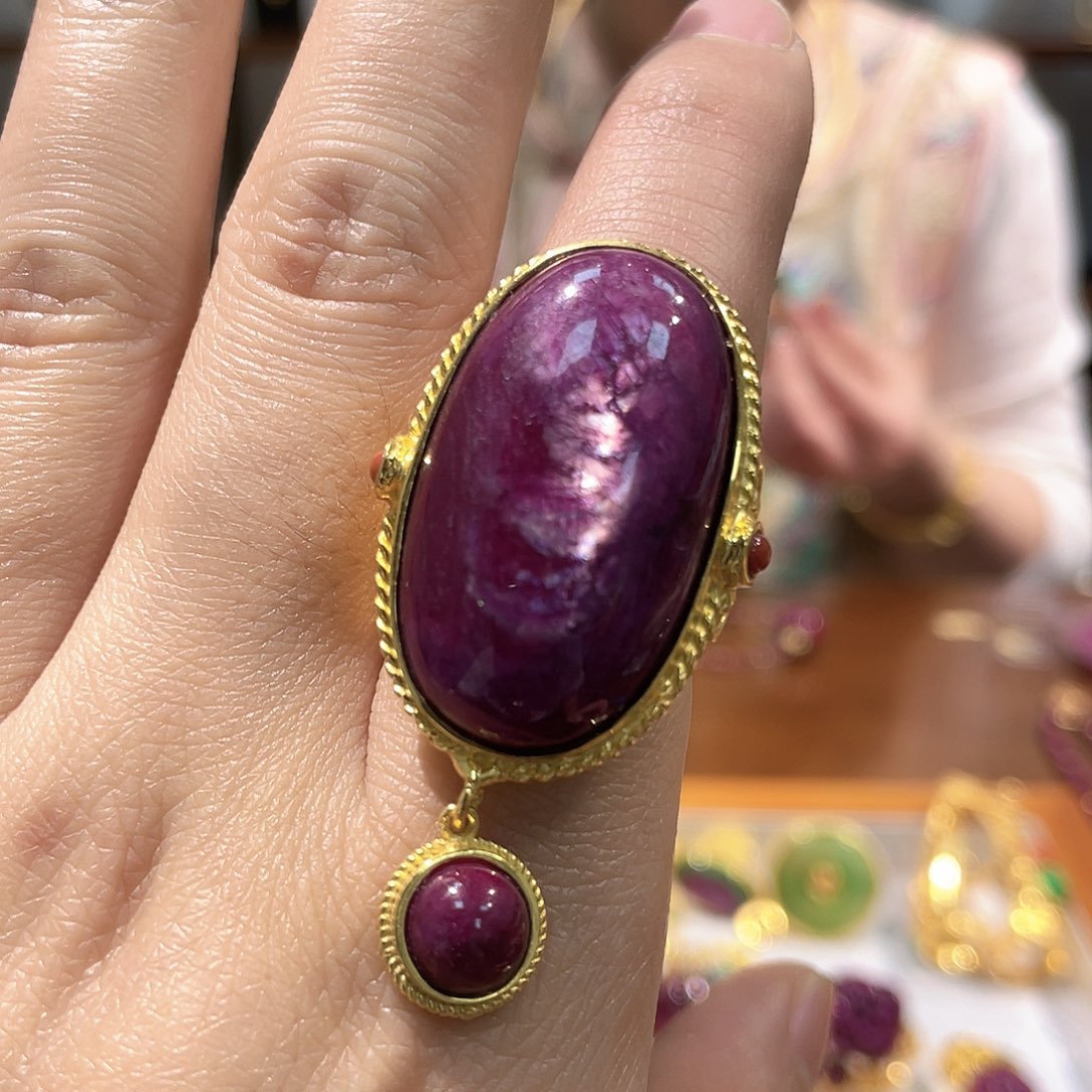 锦纶非金属戒指红宝