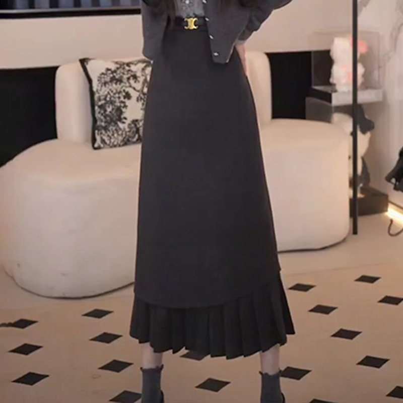 2025冬季新款韩系时尚气质高级洋气遮胯半身裙女宽松休闲百搭裙子