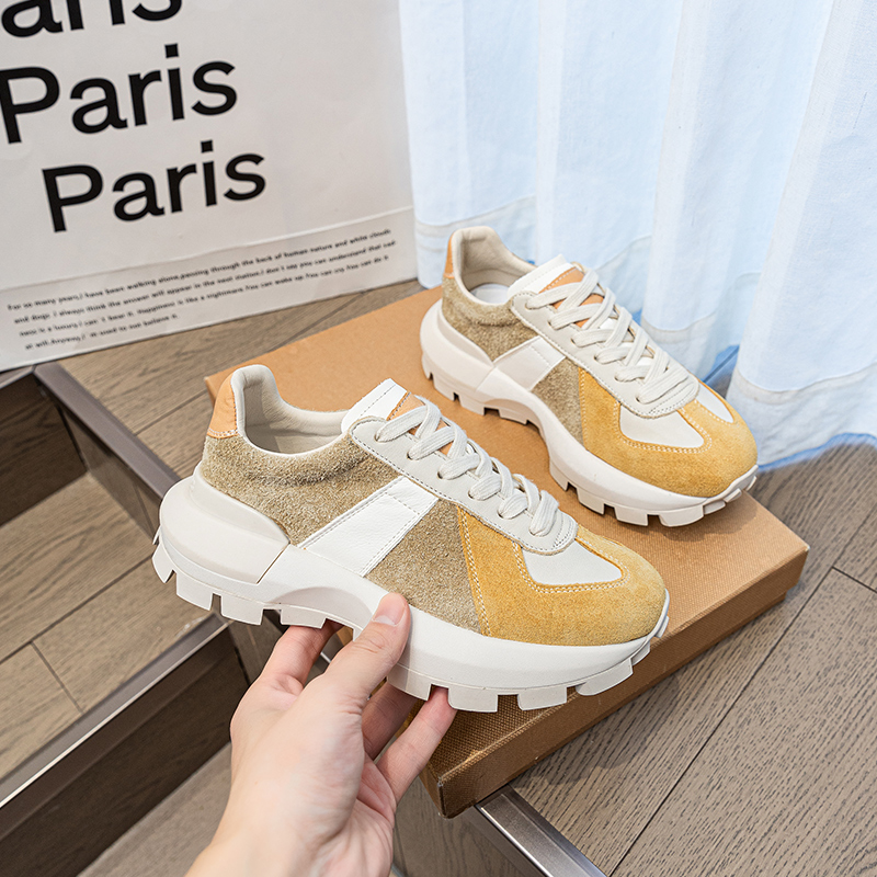 【格西潮鞋】欧货真皮厚底德训鞋休闲老爹鞋2026春季新款板鞋运动鞋