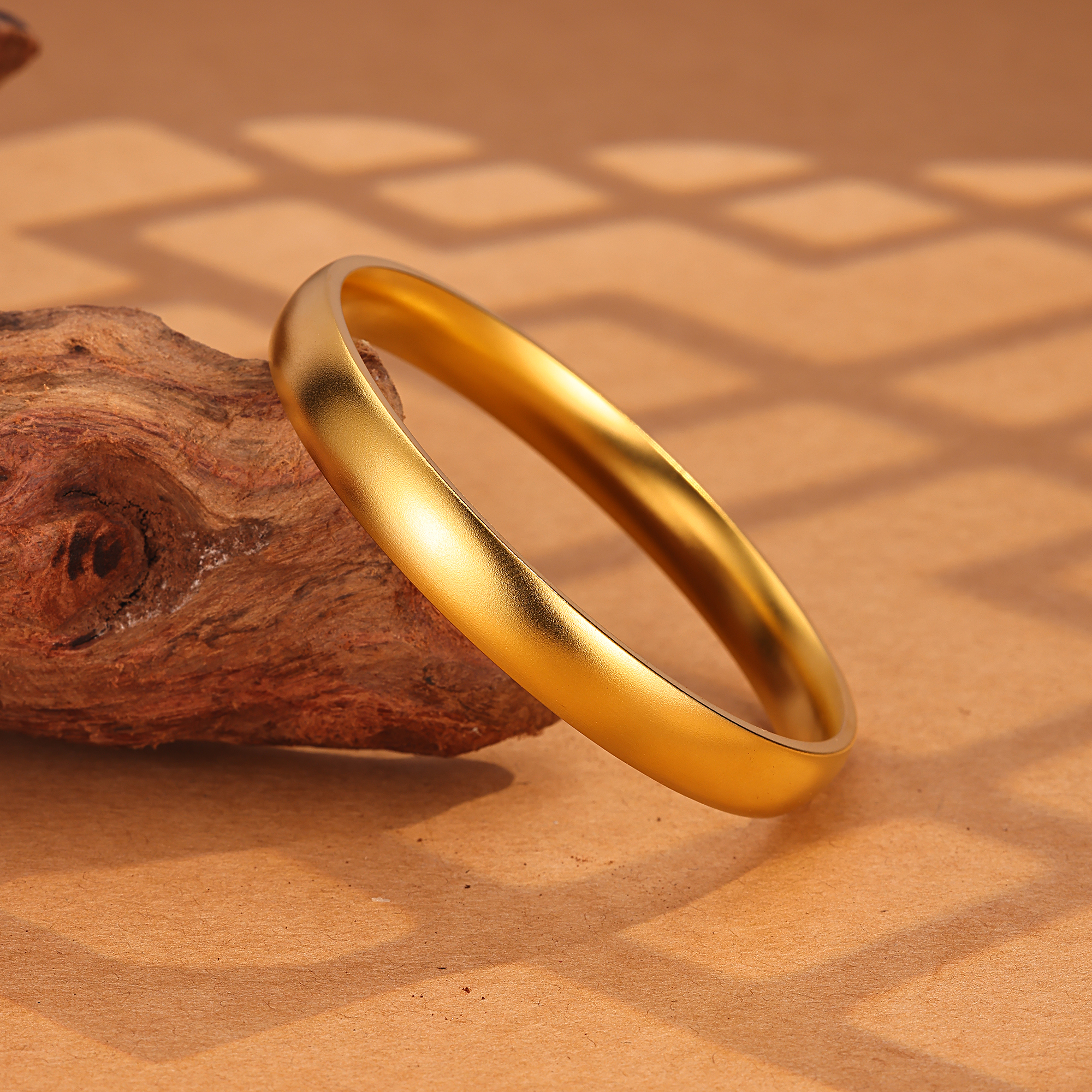 12期免息【中国黄金】金秋足金轮胎镯经典古法手镯大金镯子送礼 JA1