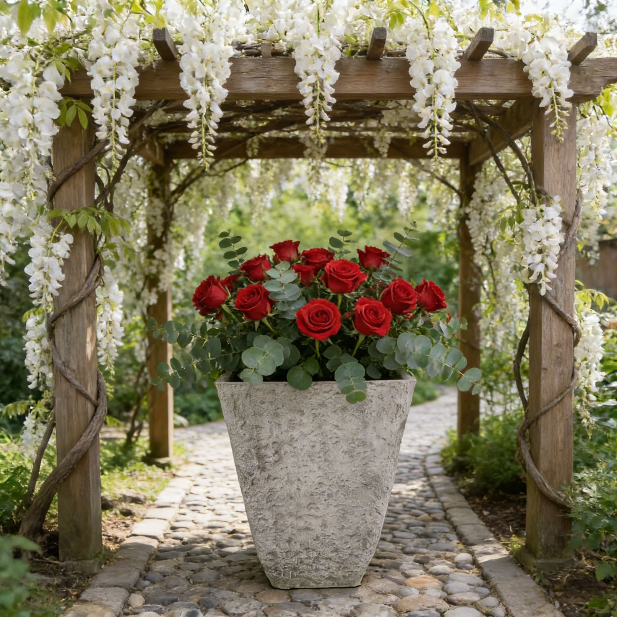 花盆超大树脂庭院轻便耐热耐寒大口径绿植花卉室外室内仿石材仿陶