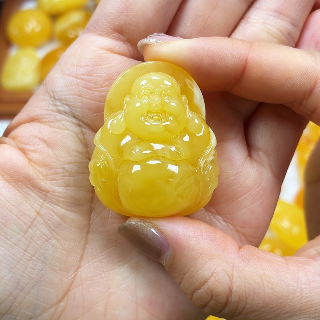 蜜蜡未镶嵌颈饰焦皮浓蜡妖花佛公