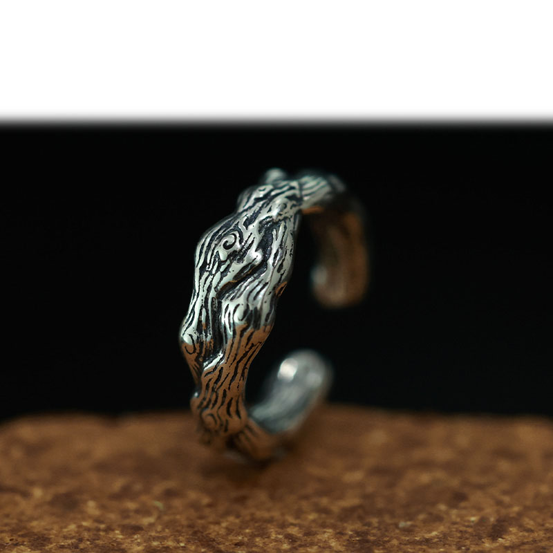 925银耳饰 原创设计《松柏》S925银男士无耳洞耳夹高级感树枝耳环