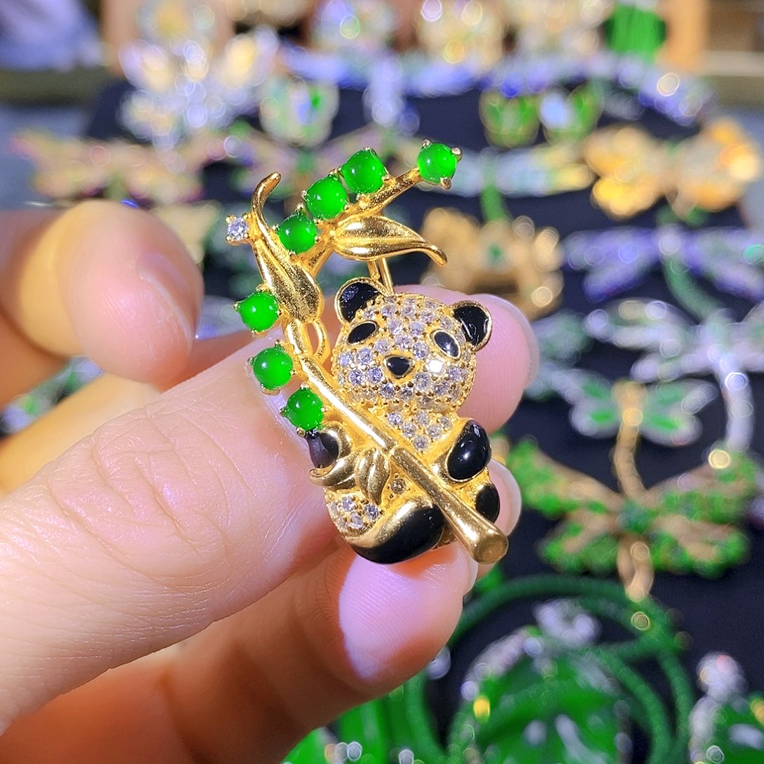 吊坠(不含链)银S925镶嵌翡翠