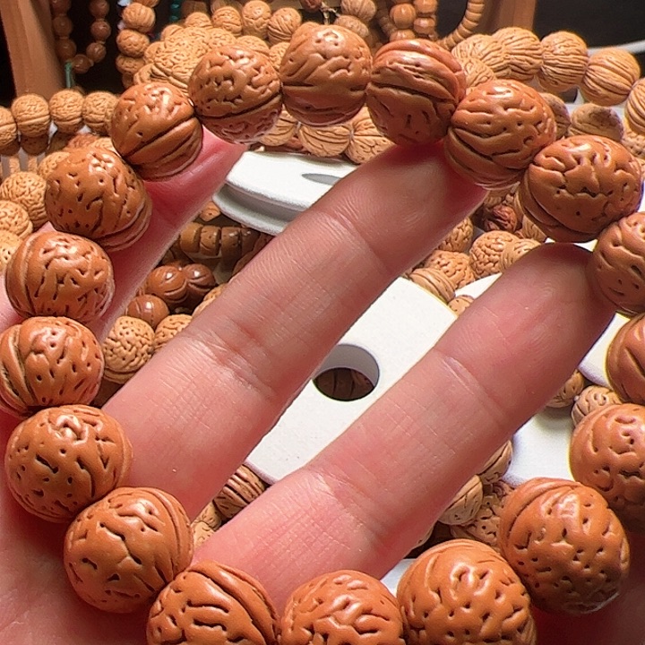 桃核手串野生肌肉小奶豆桃核手串15尺