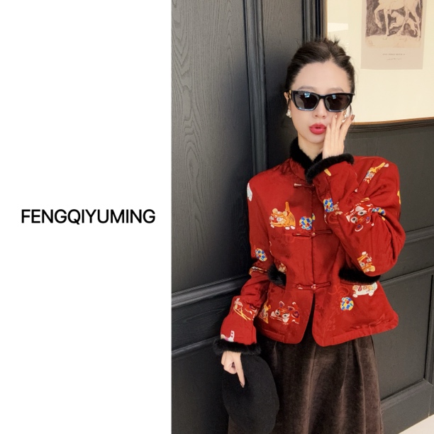 【虎到福到】新中式网红复古中国风冬季夹棉棉服