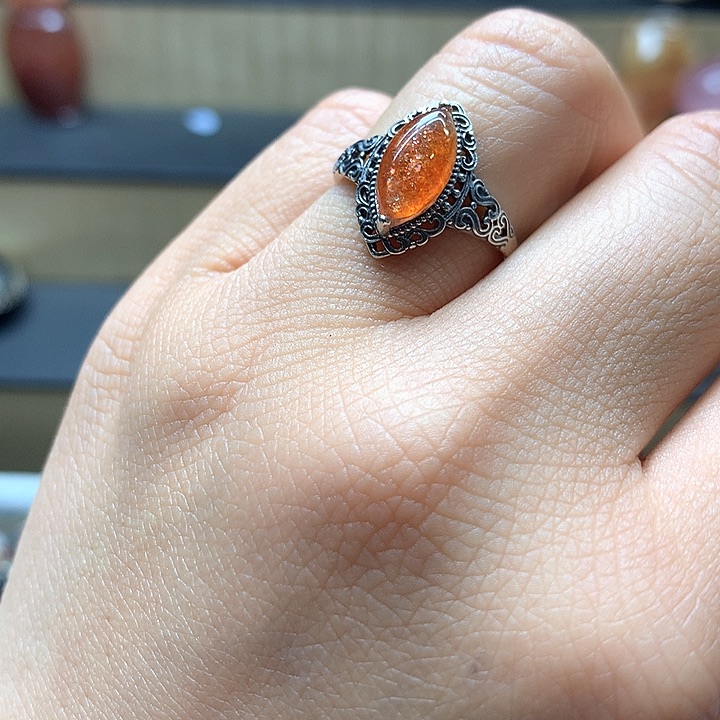 水晶水晶戒指银S925镶嵌