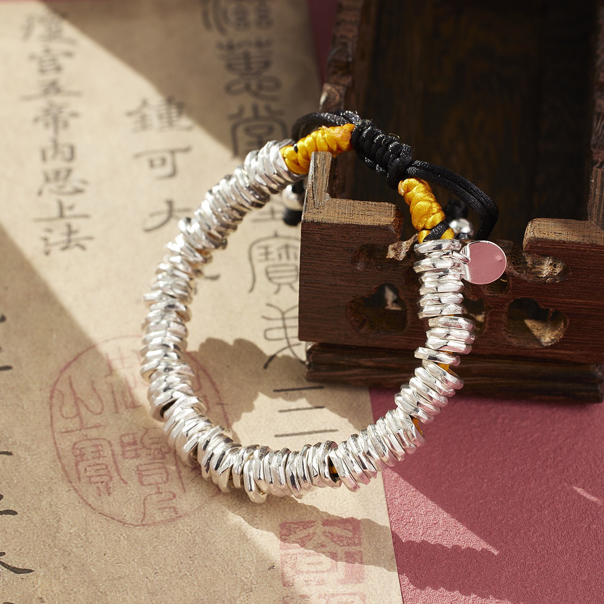 SL029—腰缠万贯手链 银色饰品 无礼盒