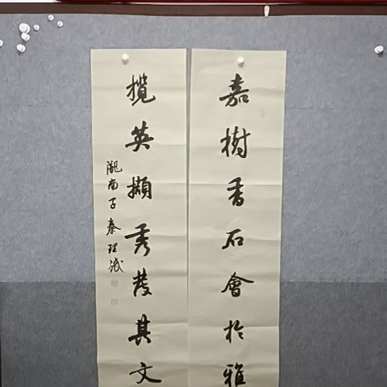 书法仿古宣纸对联书法作品群里