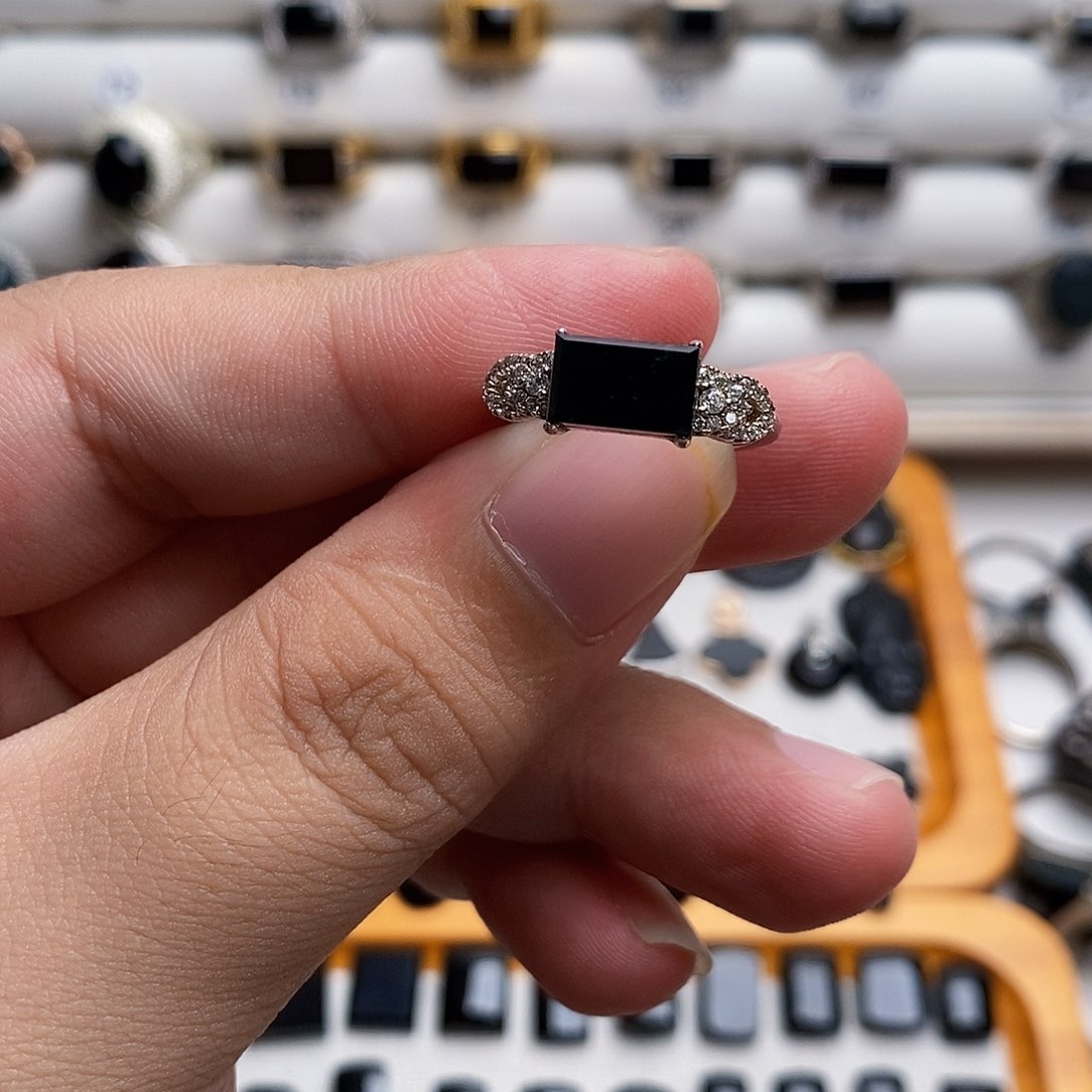 银S925镶嵌戒指翡翠