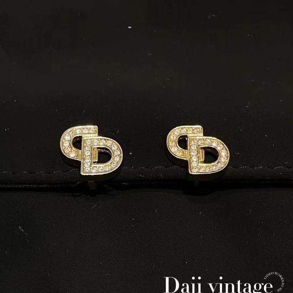 95新 DIOR/迪奥 大吉中古/Dior迪奥满钻耳夹