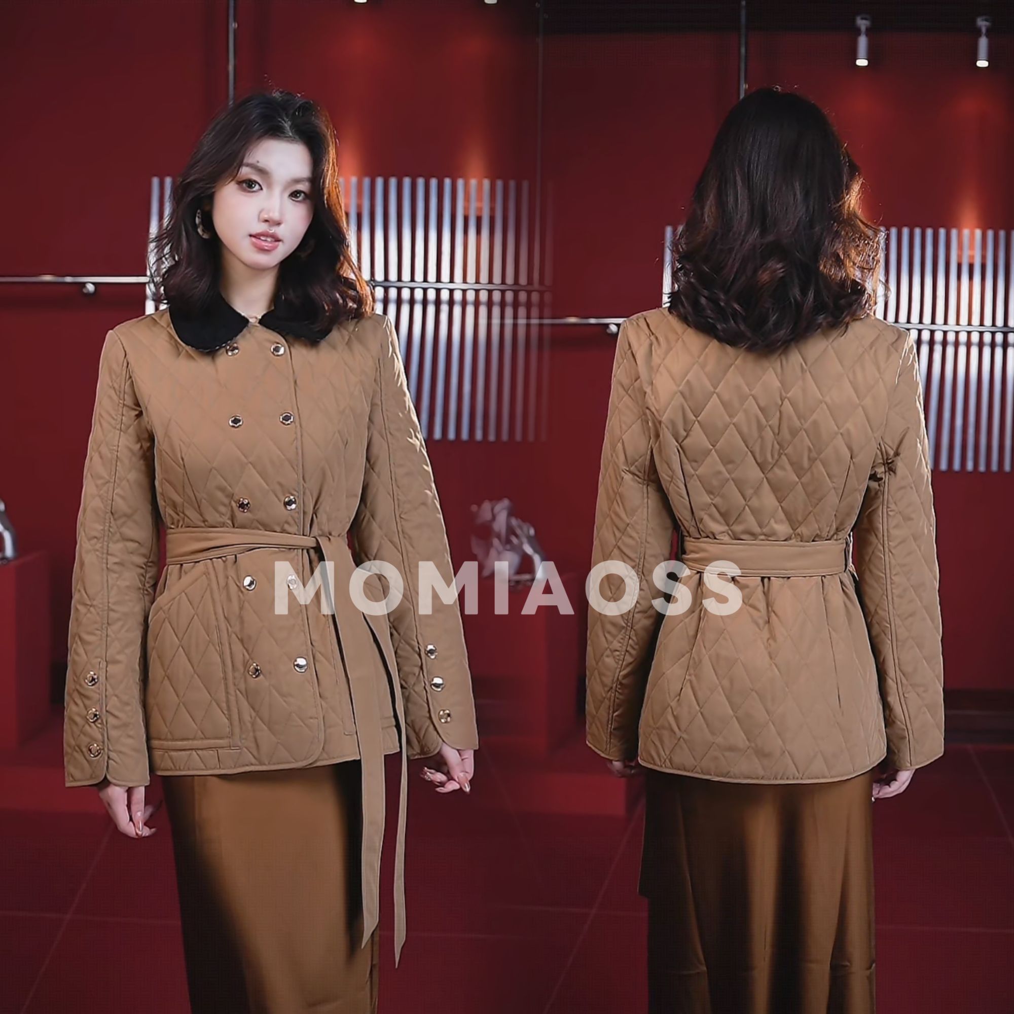 【12】腰带棉服时尚休闲秋冬短款保暖棉服【36110】