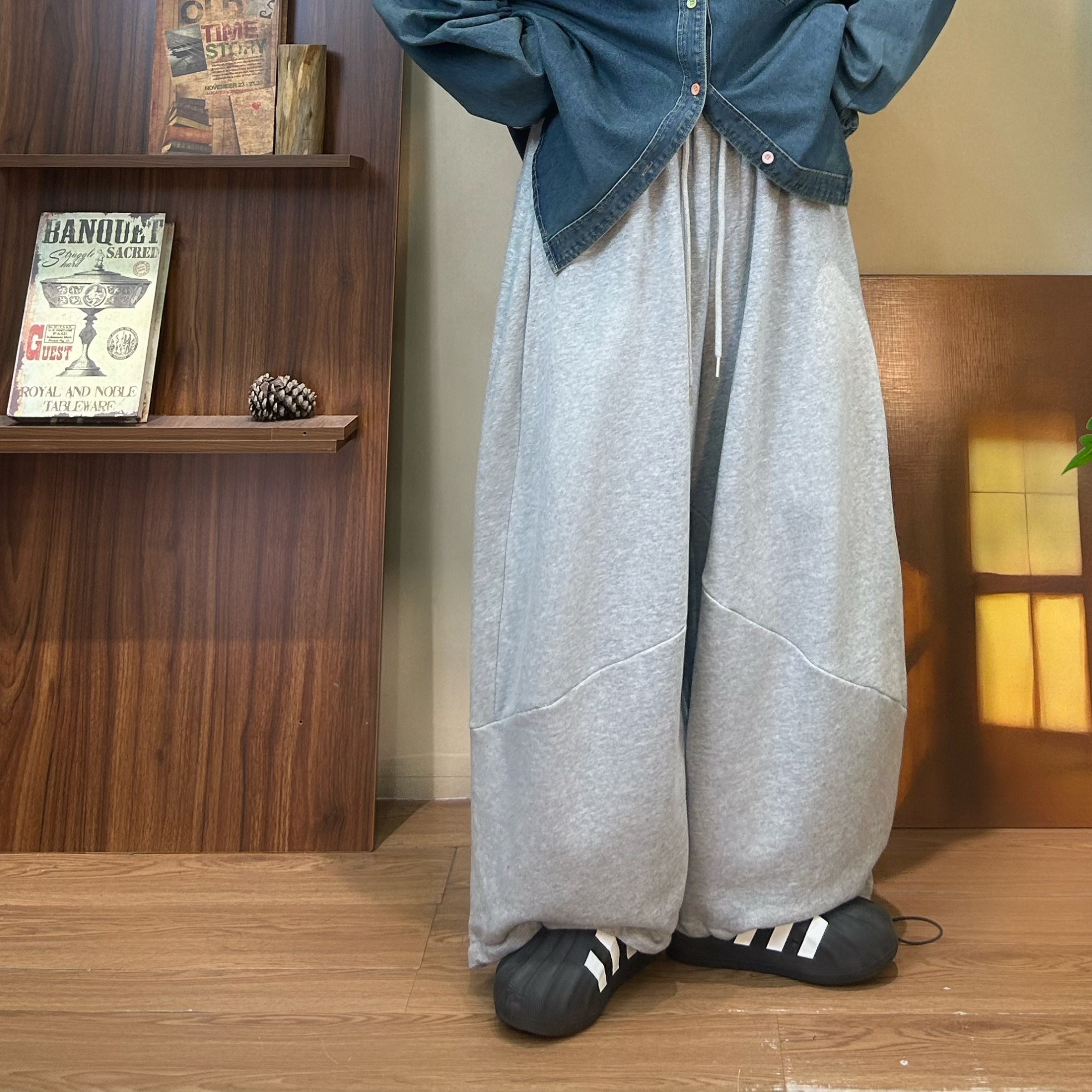 秋季新款宽松休闲百搭抽绳卫裤1022