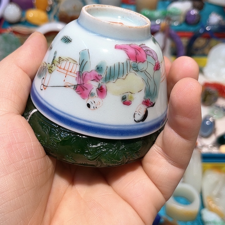 欣青花手绘小主人杯子