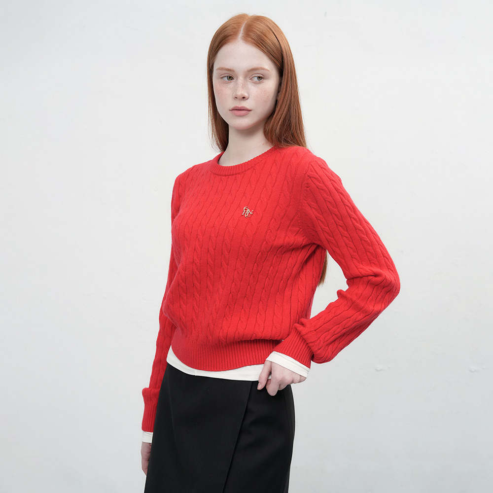 GENERAL IDEA BY BUMSUK经典老钱麻花针织圆领毛衣5527