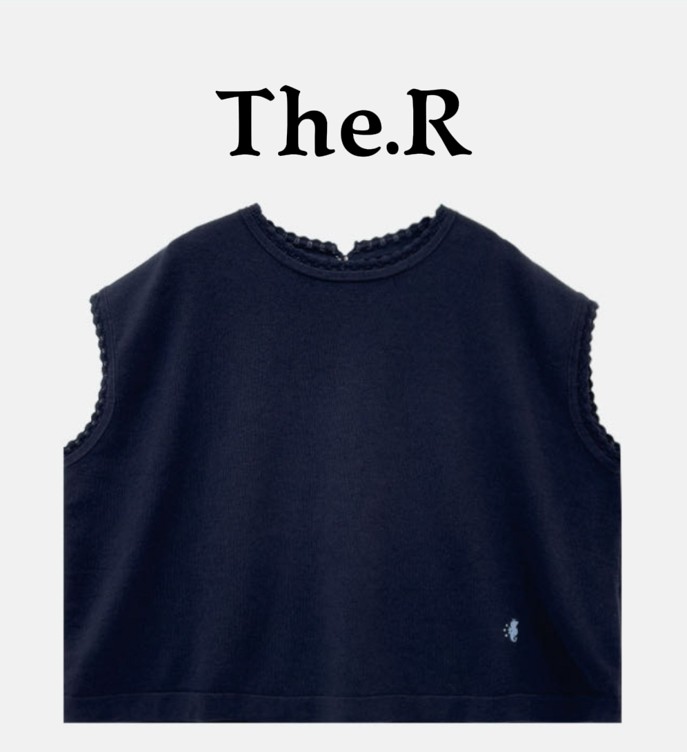 【范范极简高端】夏季新品无袖花地珠边M型蕾丝45R花边领海马刺绣衫