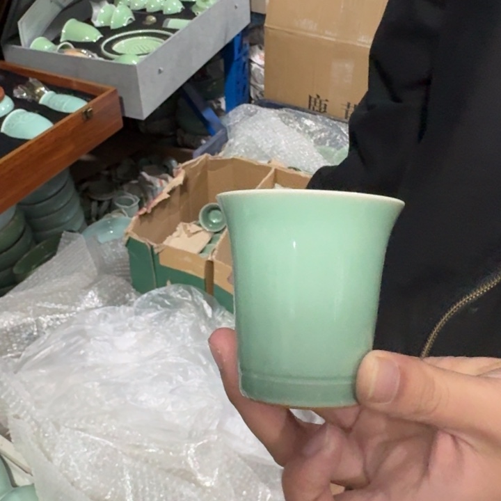 龙泉青瓷茶具微瑕6090