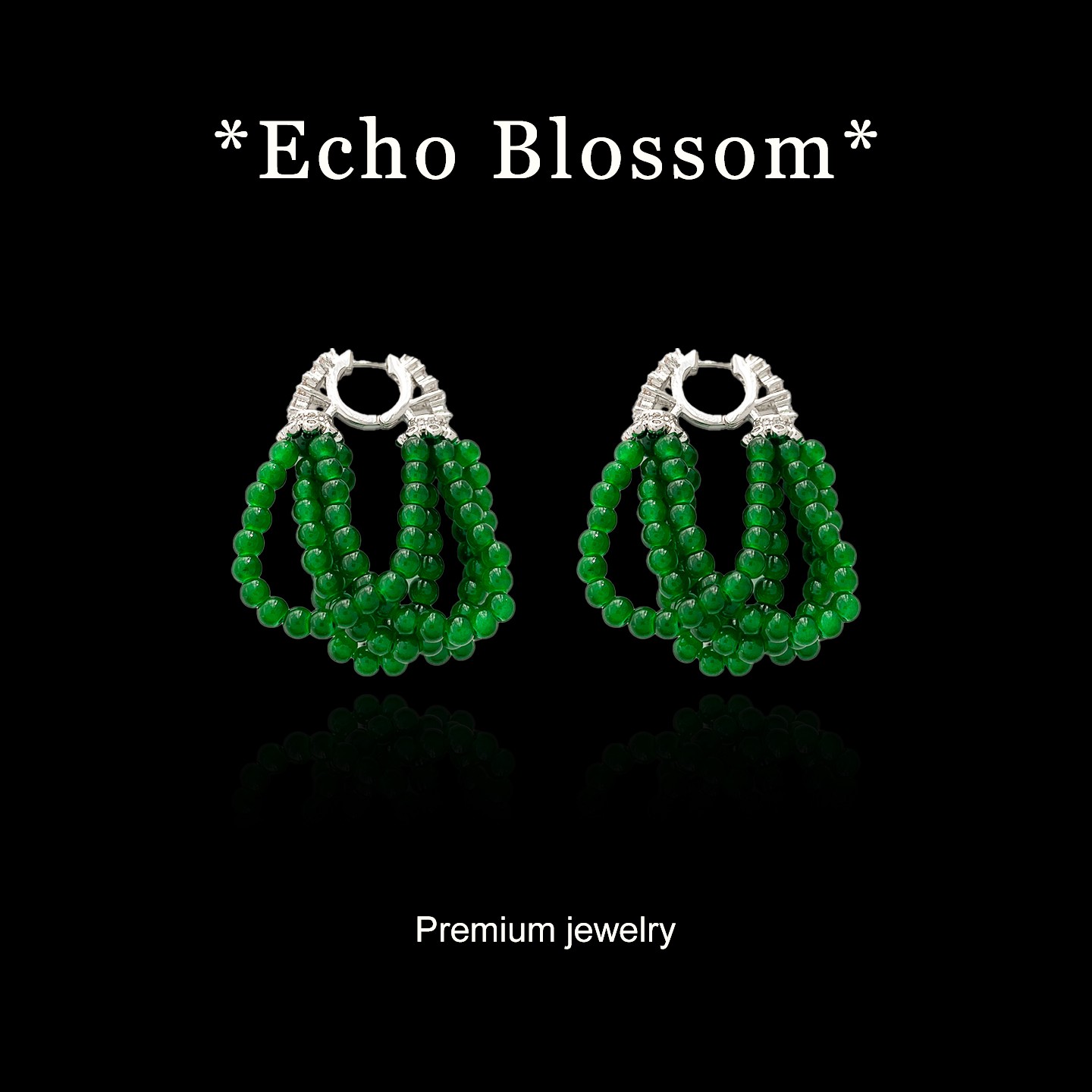 铜合金耳饰 镀K金 2025款款 A034【绿晶心语】耳钉