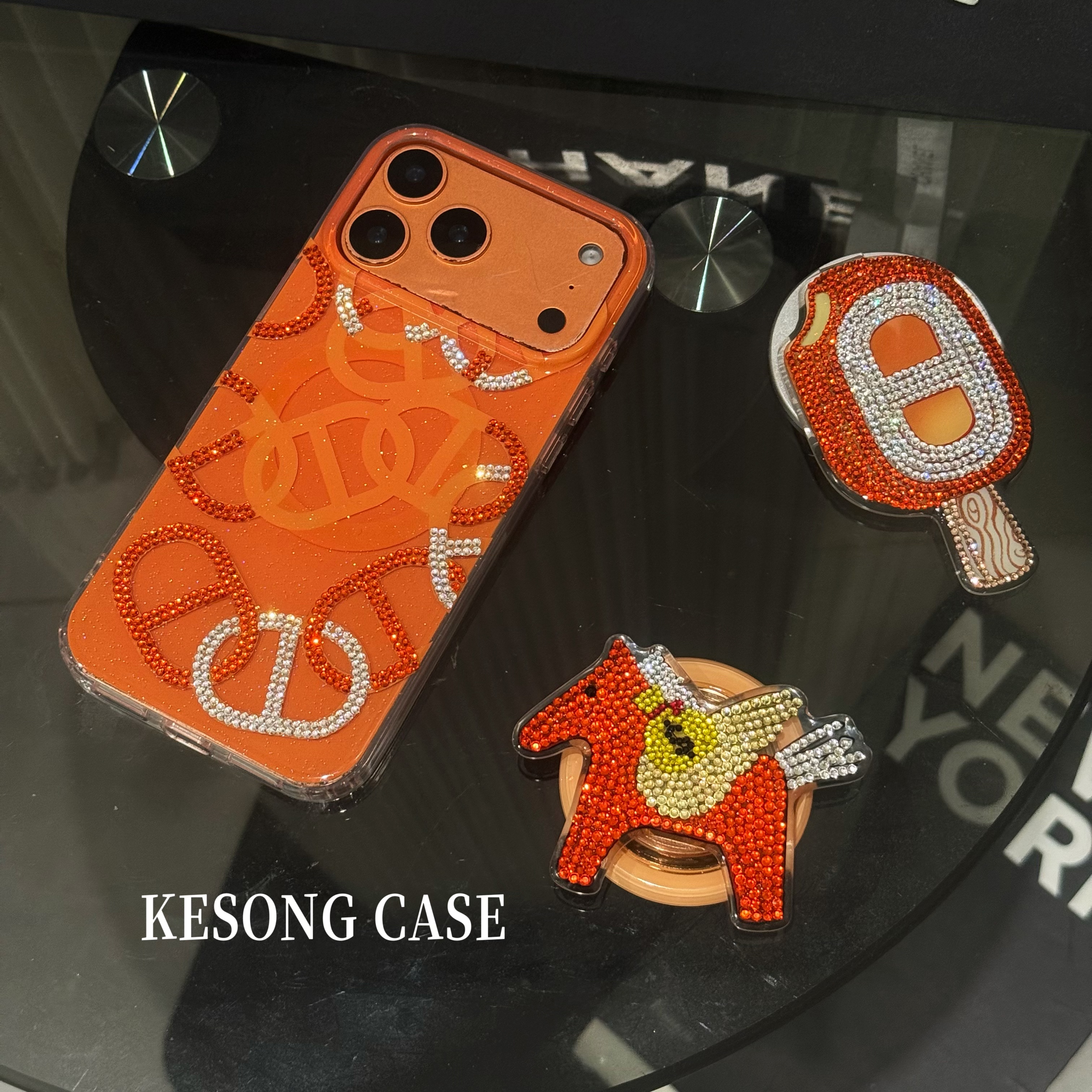 潮牌橙色苹果17promax全包手机壳适用于16pro磁吸壳15壳14防摔壳