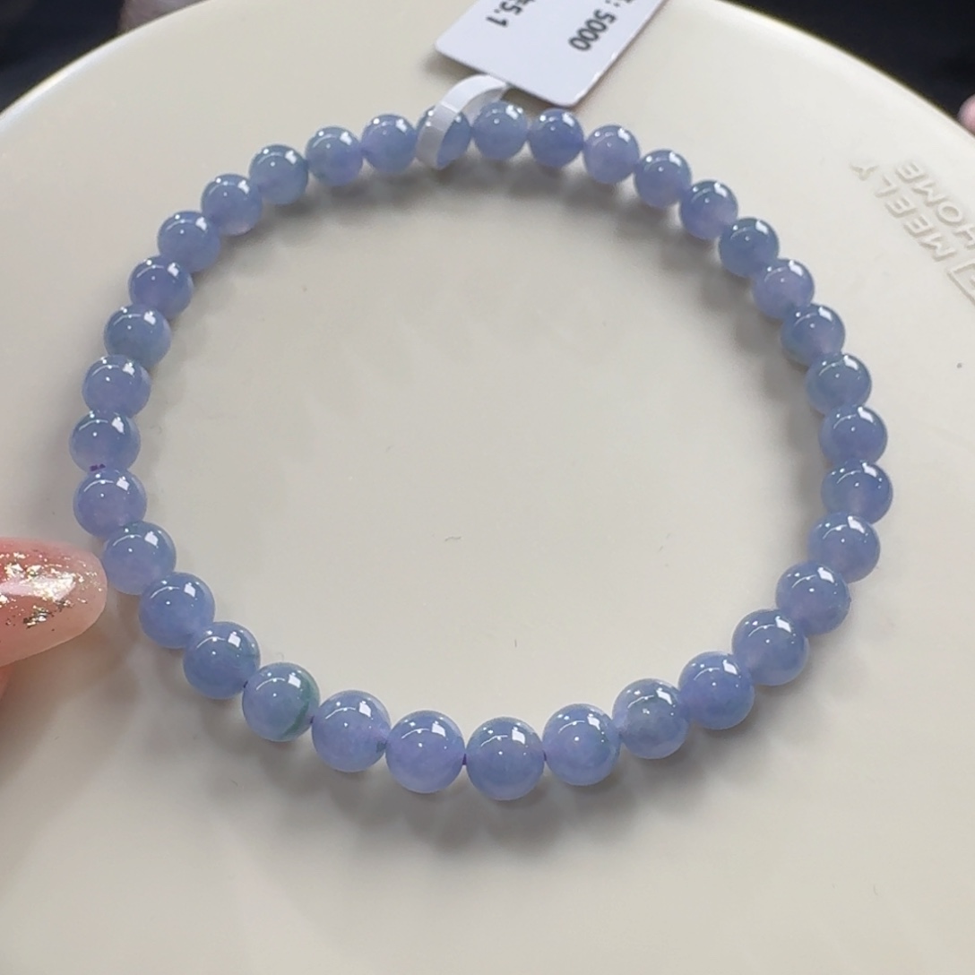 翡翠未镶嵌手链冰胶薰衣草紫卡5.1性价比超高