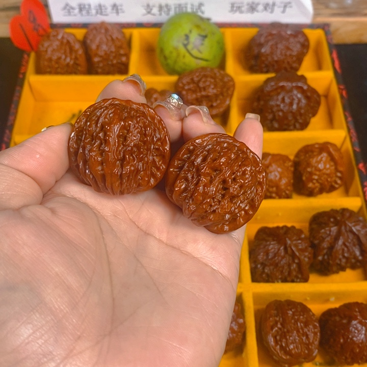 桃核吊坠吉**意四座楼一对9LXP#00#