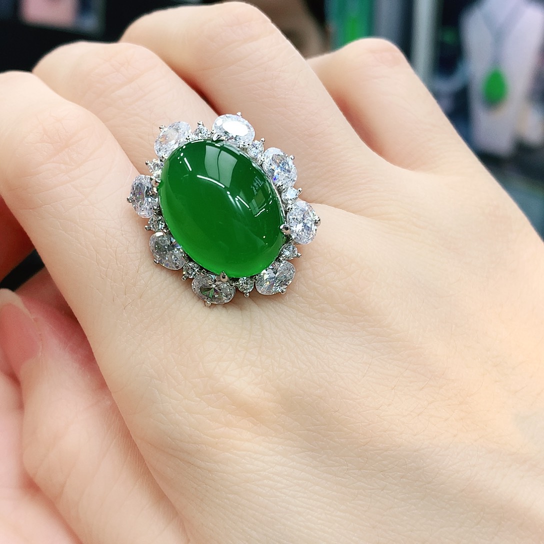 银S925镶嵌戒指玛瑙/玉髓