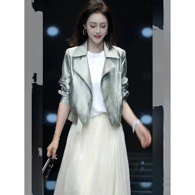 【大碗】独特韩系银白色高级感外套春季小香风气质上衣女裙子套装