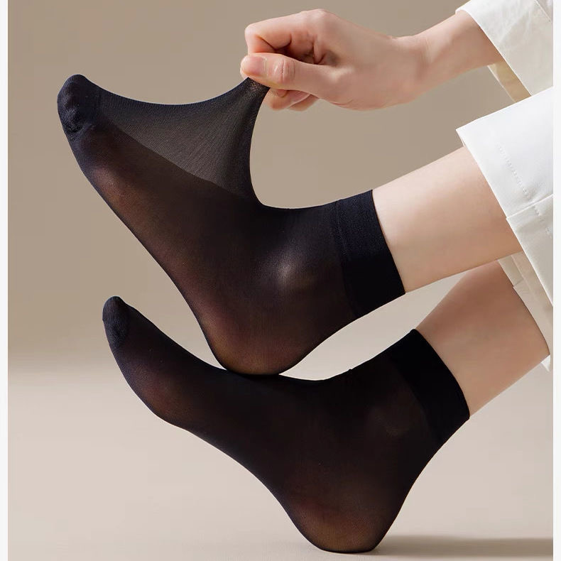 薄款防勾丝中筒袜短袜肉色夏季短袜子女士隐形女短筒