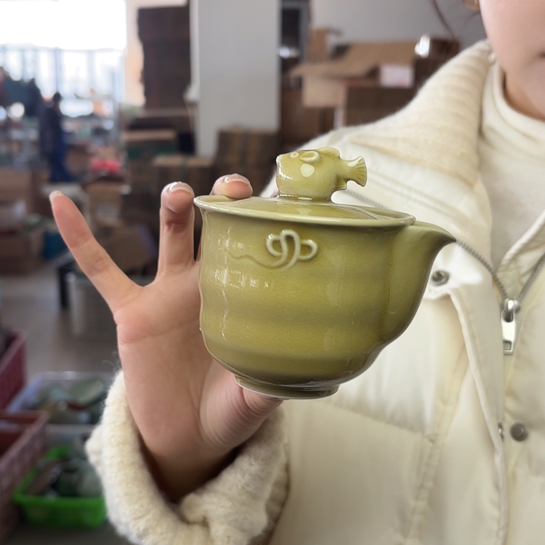 龙泉云间青瓷小米茶器