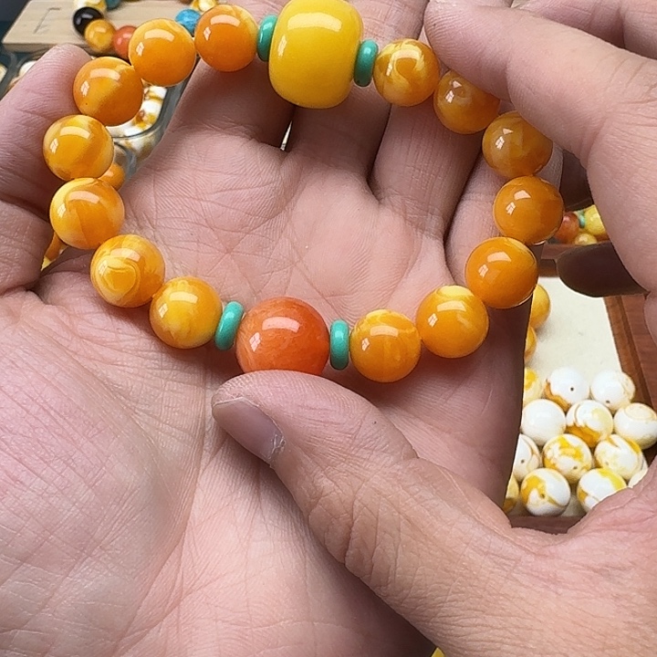 绵***缠无非金属精品老蜡色素串搭配一条