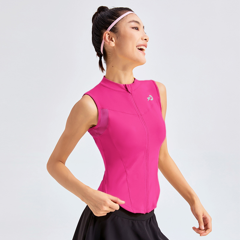 DYISE夏季立领拉链运动女跑步无袖t恤普拉提训练健身衣背心23012