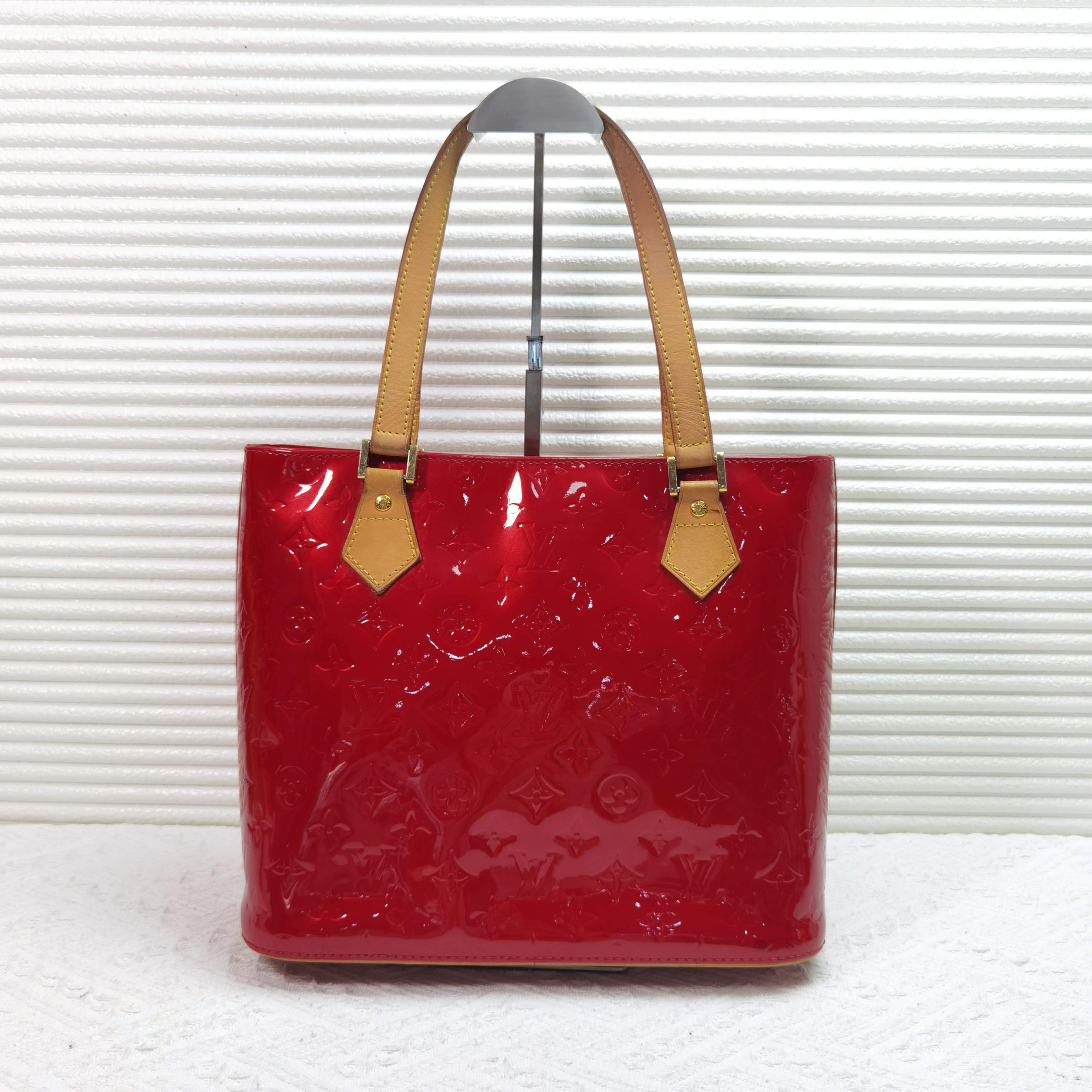 95新 LouisVuitton/路易威登 LV HOUSTON 漆皮薇薇安手提包单肩包