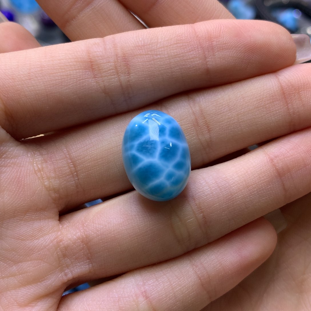 针钠钙石（海纹石）珠宝半成品未镶嵌明***天