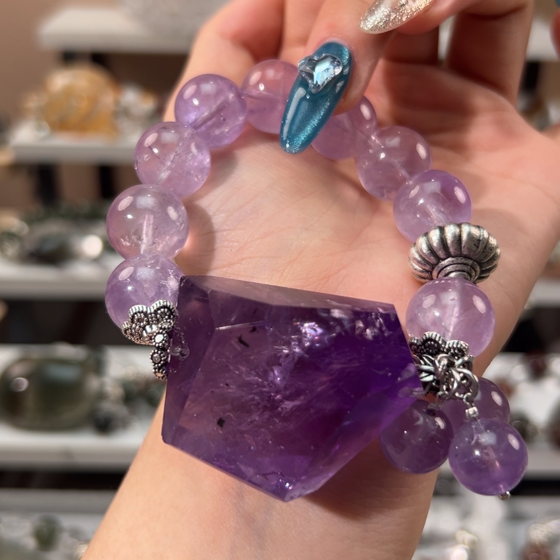 水晶手链合金啊*手串