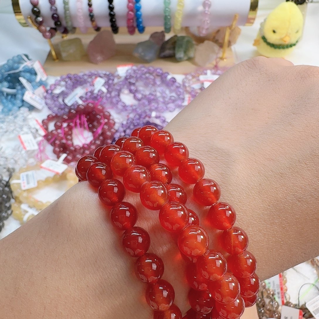 水晶手链未镶嵌红玛瑙