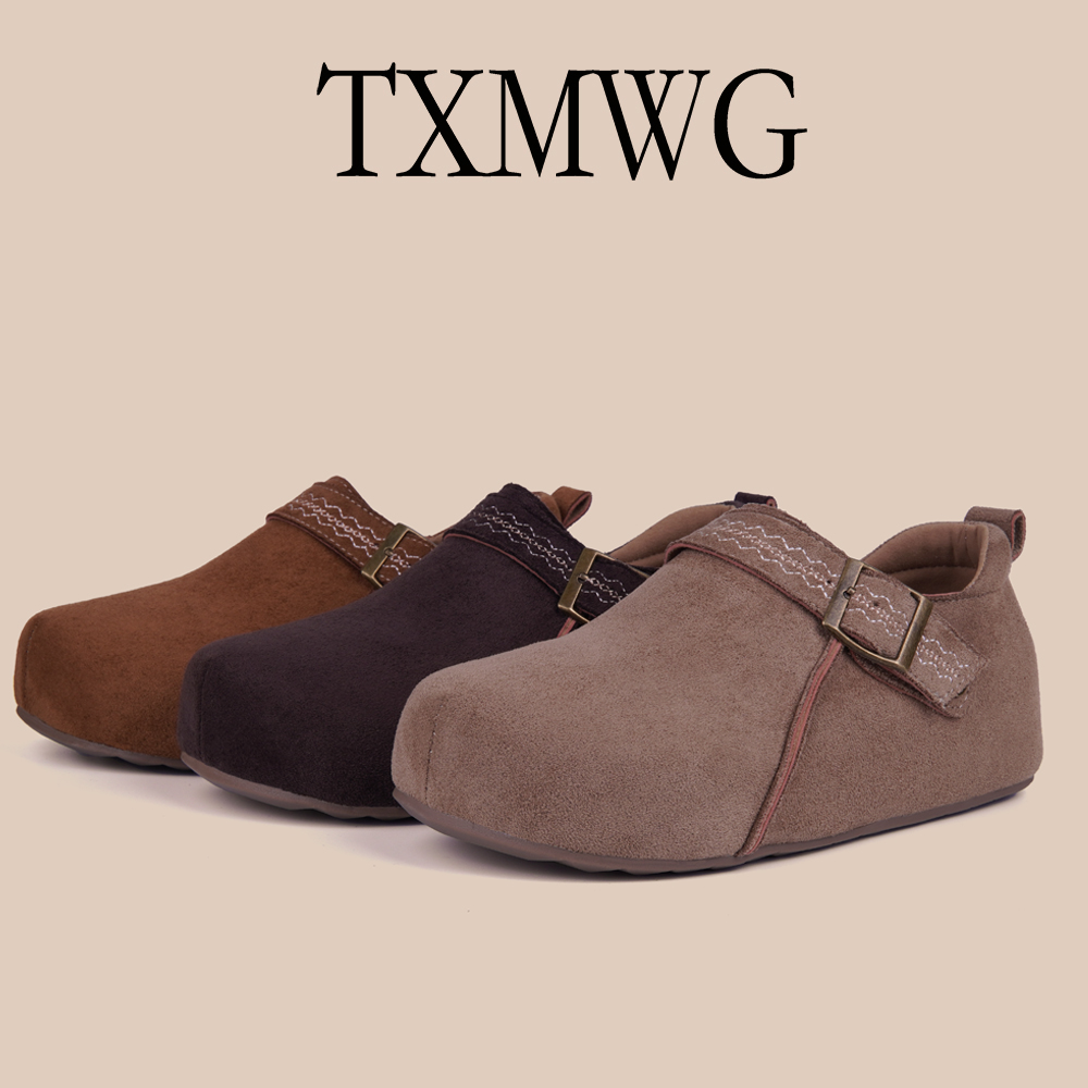 TXMWG 品牌5cm厚底包头拖女小个子增高女鞋秋季女勃肯包跟9087