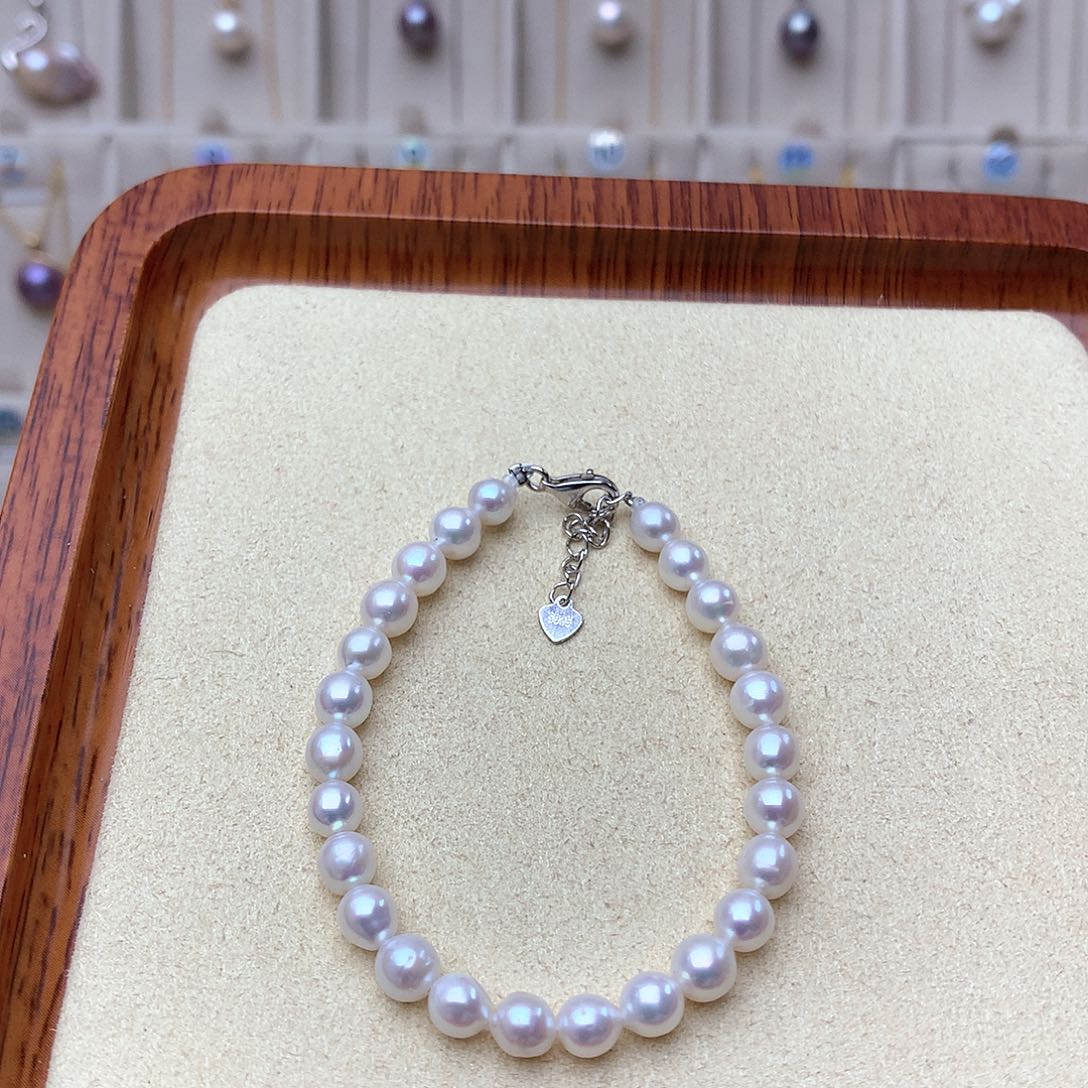 淡水珍珠手链银S925镶嵌