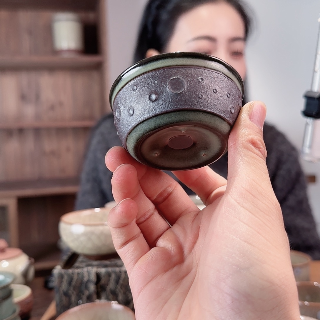 瓷摆件月球杯铁胎