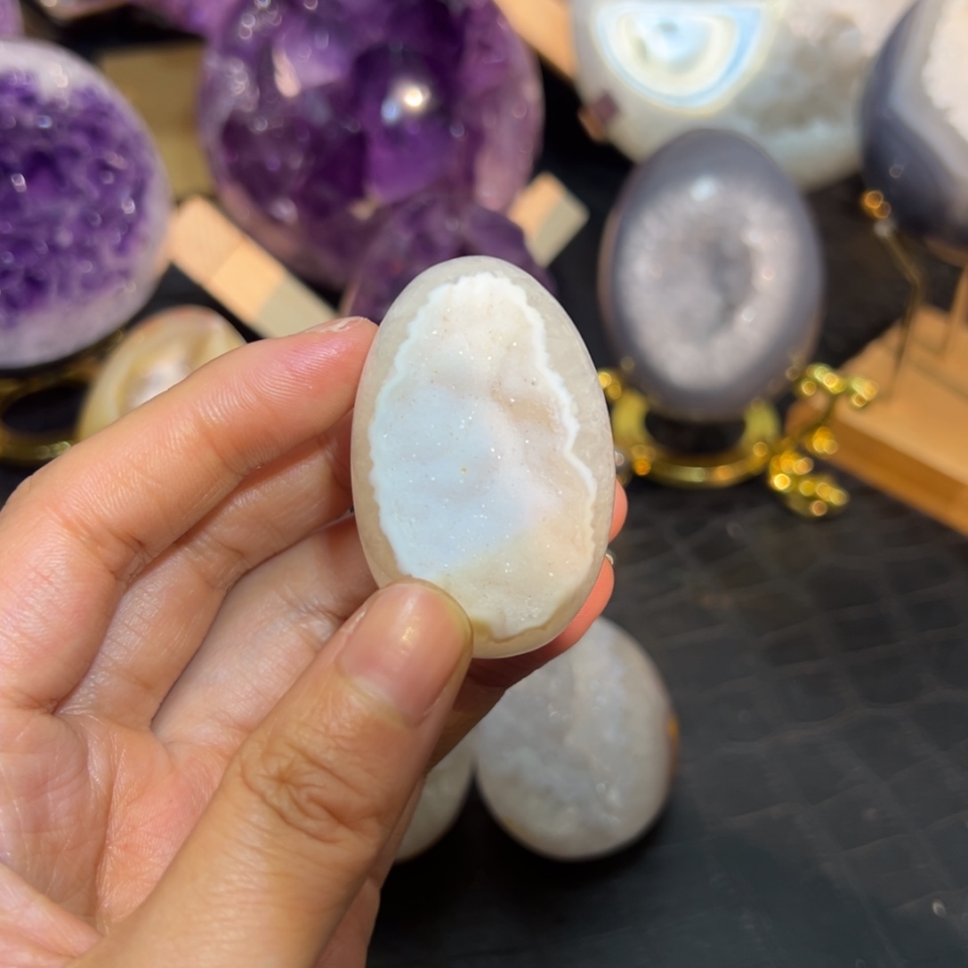 珠宝半成品未镶嵌紫晶7白色软糖