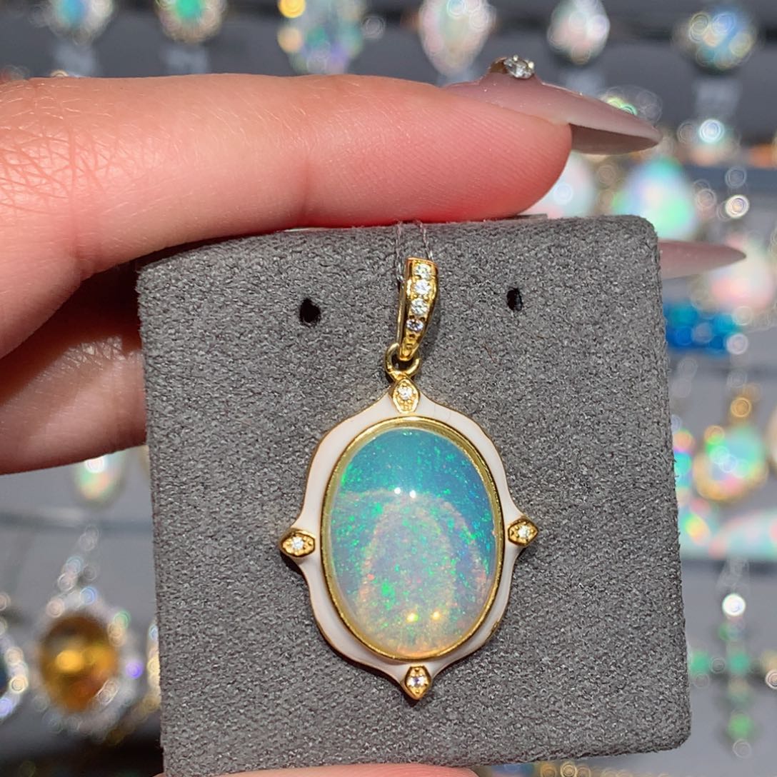 欧泊欧泊吊坠y银S925镶嵌