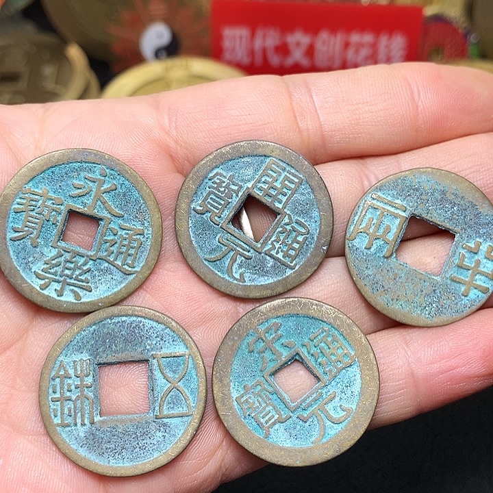 铜现代工艺品翻砂铸造大五帝一套