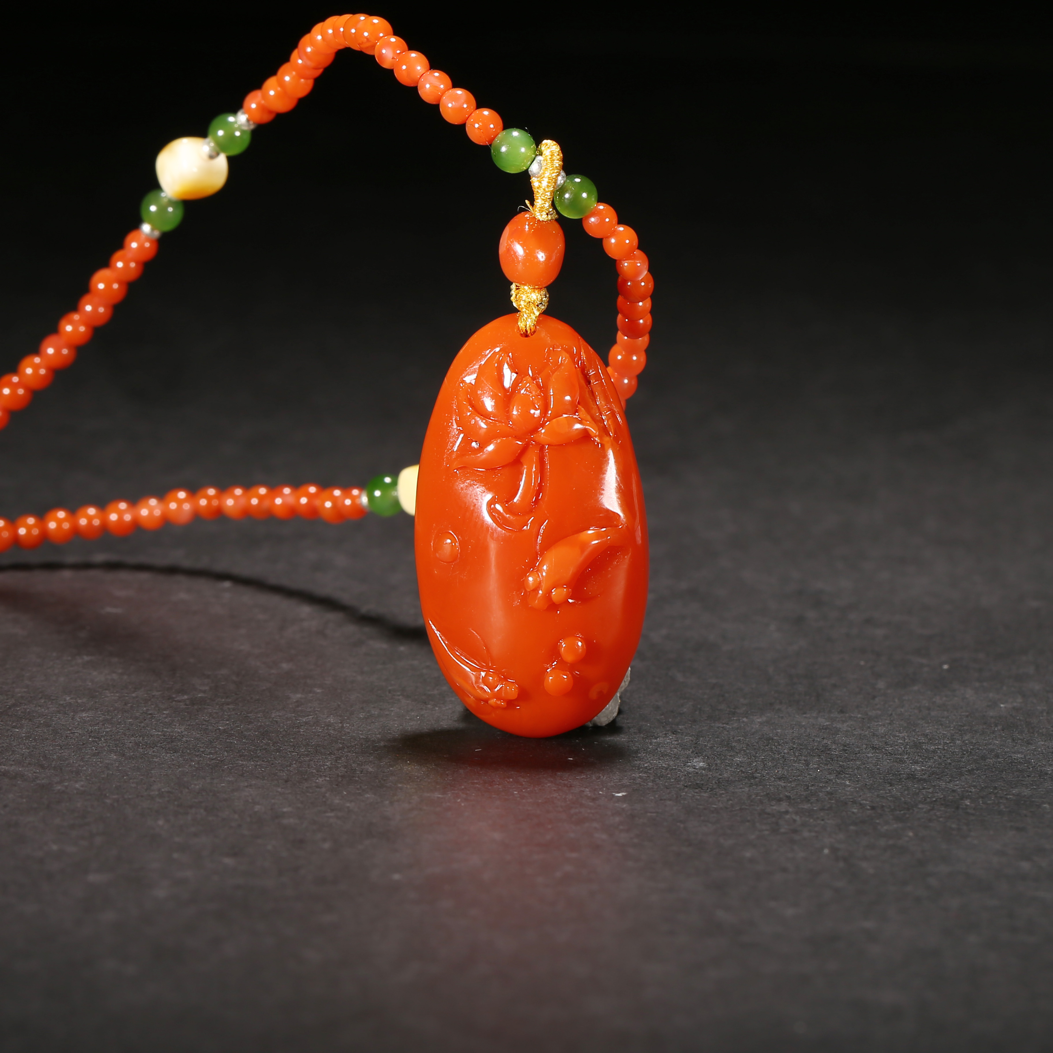 清代*南红玛瑙吊坠/11XQ2832/南红玛瑙【北京文博】