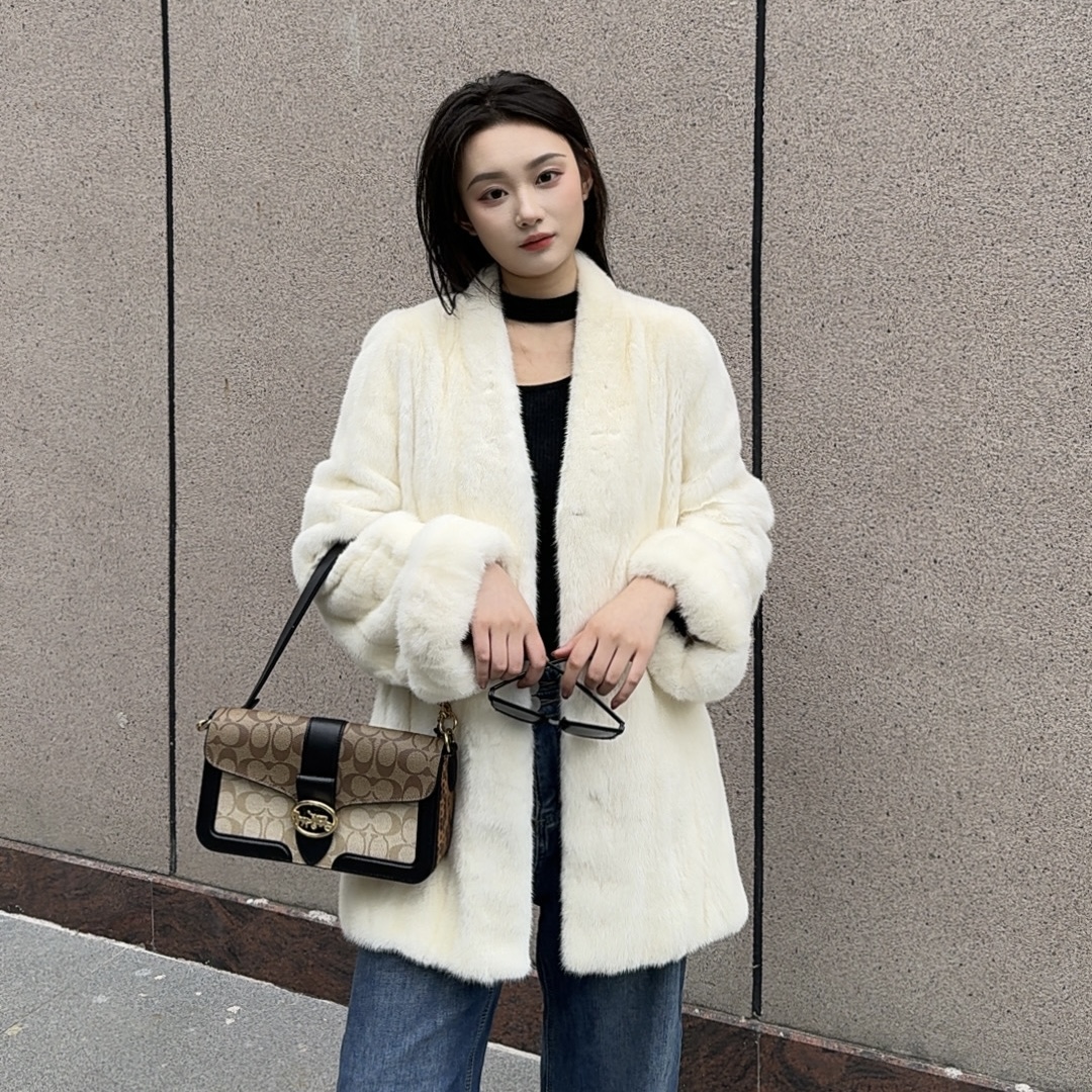 【貂民世家】挽袖进口紫标水貂绒外套女2025新款貂大衣女整年轻皮草