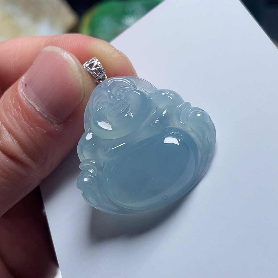 翡翠颈饰18K金镶嵌豌**爸缅甸天然A货翡翠