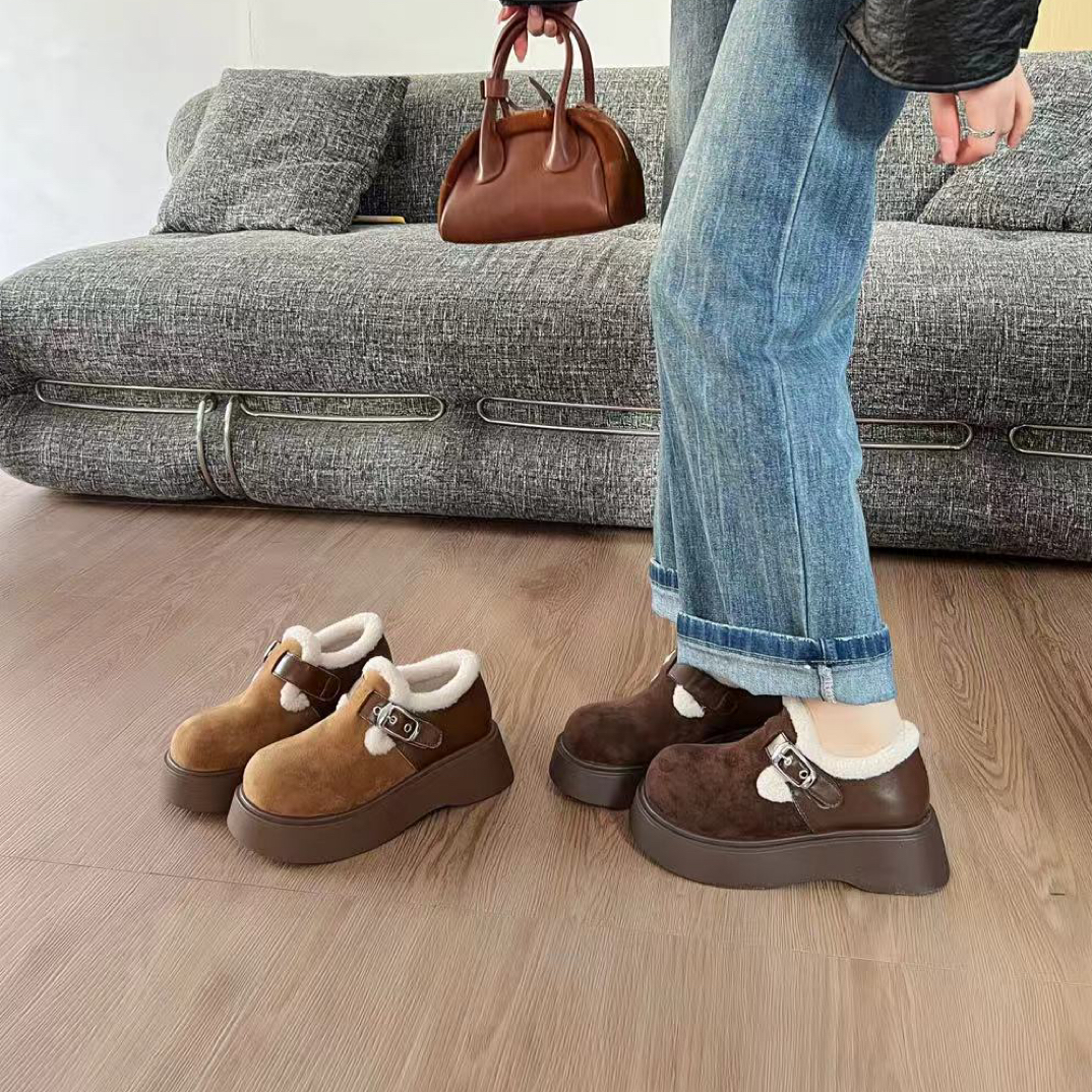 79A8465加绒勃肯鞋保暖加厚一脚蹬增高百搭休闲勃肯鞋