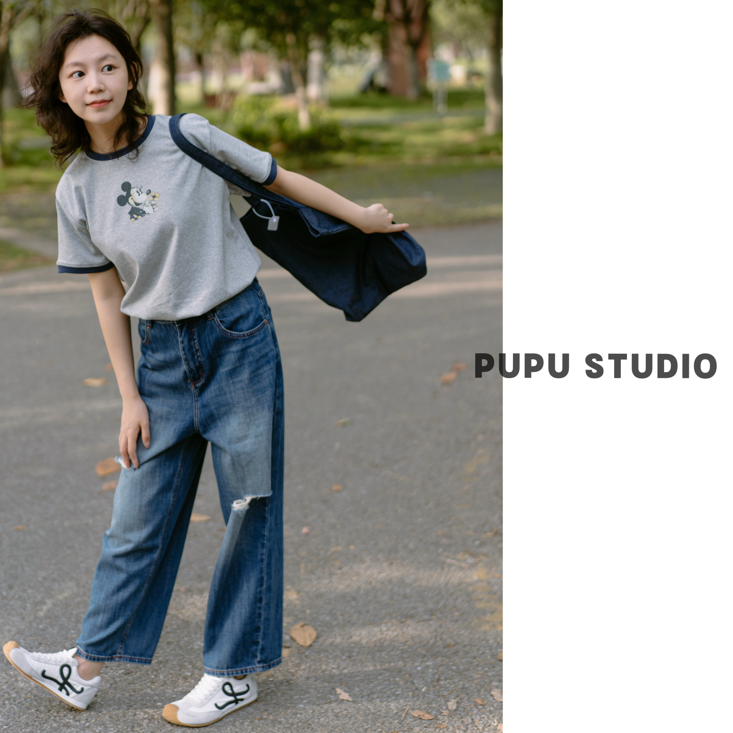 清•断码清仓，最后两条ML各1破洞直筒九分牛仔裤